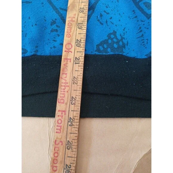 Vintage 90s Directions By Block Sweatshirt Womens S Blue Pizza Print *flaw - Picture 2 of 8